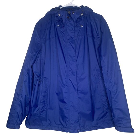 L.L. Bean Hooded Rain Jacket Womens 2XL Trail Model Fleece Lined XXL Hiking Golf - Picture 1 of 13